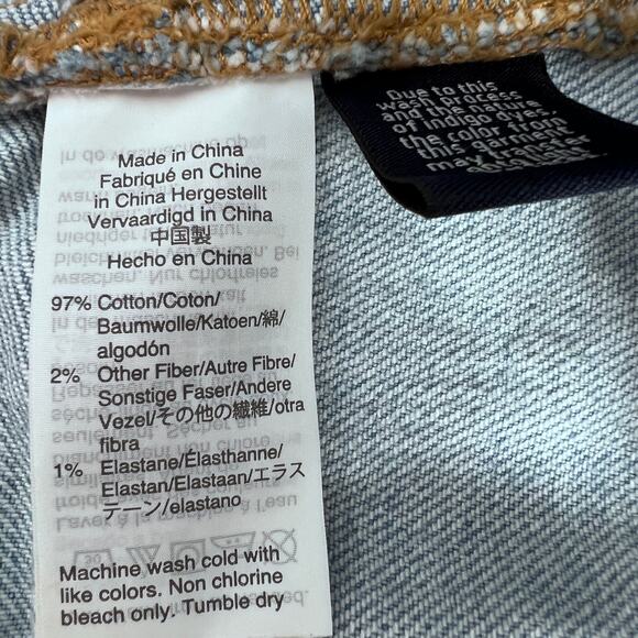 Madewell x Isko Denim Patchwork Jean Skirt Sz 27 Blue Denim Button Mini Frayed - Picture 5 of 8